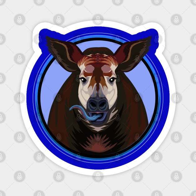 Okapi Circle Magnet by Peppermint Narwhal