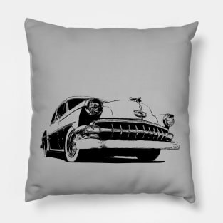 1954 Chevy Bel Air - stylized monochrome Pillow