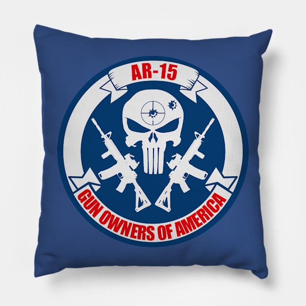 ar-15 Gun owners of America Pillow by  The best hard hat stickers 