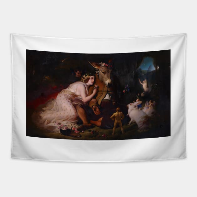 Titania and Bottom, A Scene from a Midsummer Nights Dream by Edwin Landseer Tapestry by wildtribe