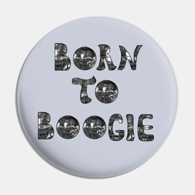 Born to Boogie 1970s Silver Pin by Art by Deborah Camp