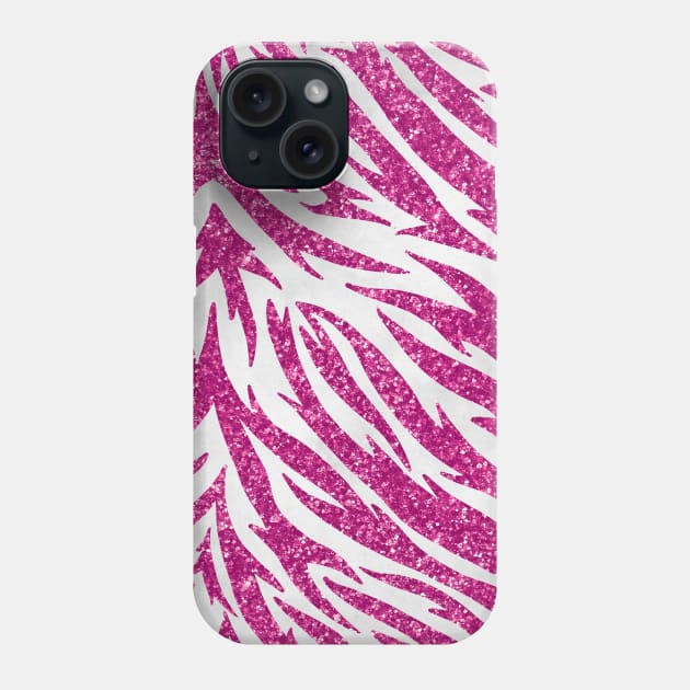 Pink Glitter Animal Print Phone Case by CraftyBeeDesigns