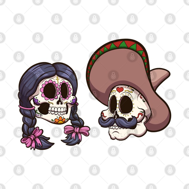 Mexican Skulls by TheMaskedTooner