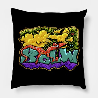 King gizzard and the lizard wizard fly banana funny cartoon design Pillow