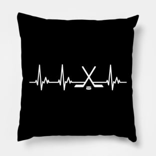 Hockey Sticks Hockey Player Heartline Design Pillow