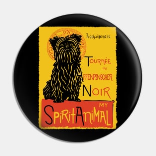 Funny Affenpinscher Cute Dog Chat Noir Mashup Art Pin