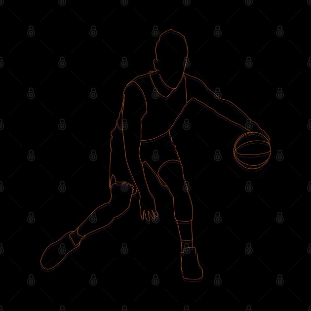 Devin Booker Minimalist Line Art Phoenix Basketball by Hevding