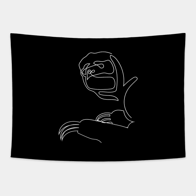 Sloth One Line Tapestry by Frajtgorski