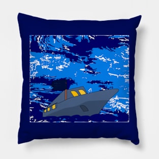 Ocean: A Battle Against Nature's Wrath Pillow