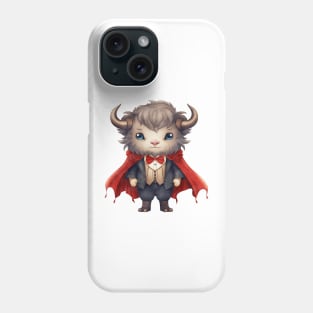 Cartoon American Bison in Dracula Costume Phone Case