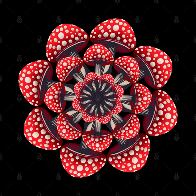 Red Mushroom Mandala by DaveDanchuk