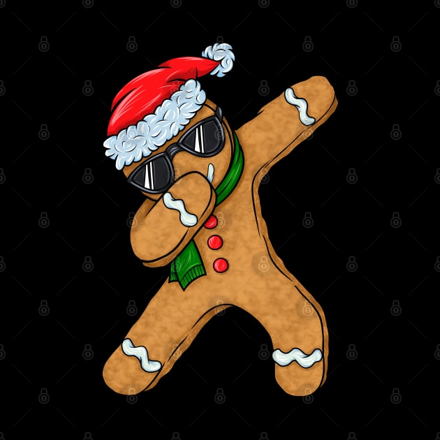 Dabbing Gingerbread Man Cookie Santa Christmas Gift by silentsoularts