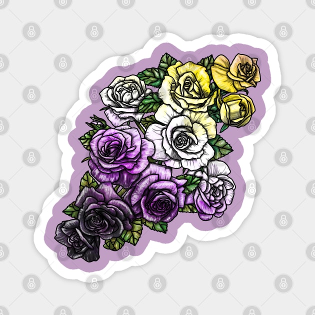 Enby Roses Abundant Magnet by Art by Veya