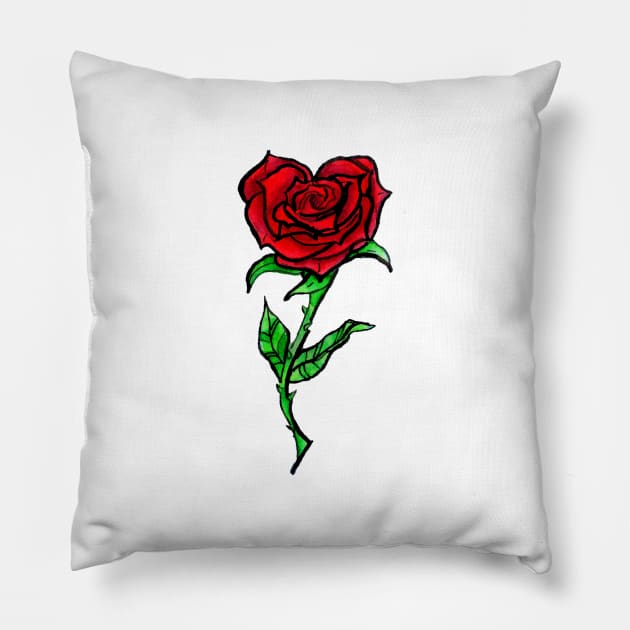 Rose Heart Pillow by AlstonArt