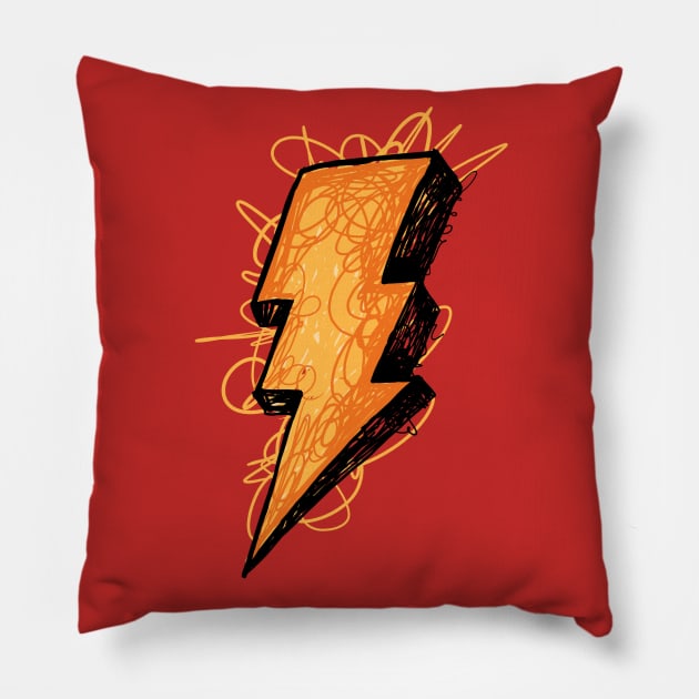 Thunder Scribble Pillow by jayaadiprastya