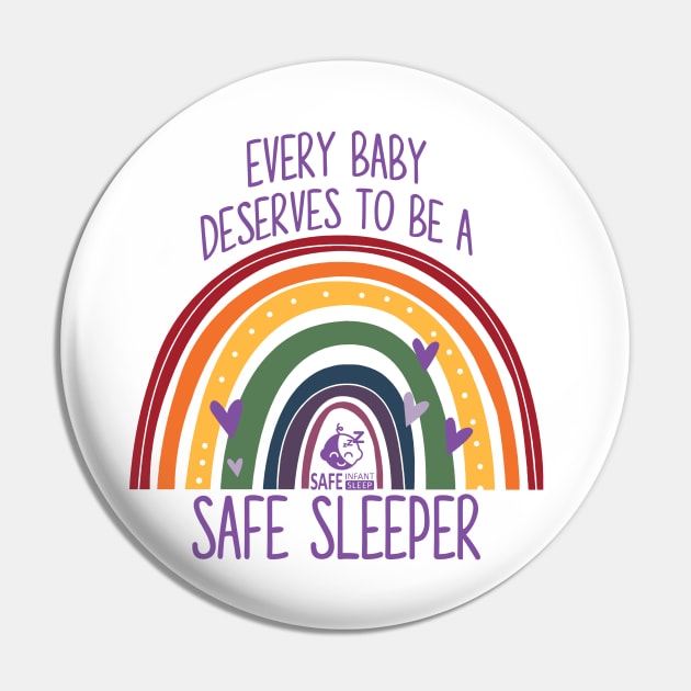 Safe Sleepers LGBTQ+ Rainbow Pin by SafeInfantSleep