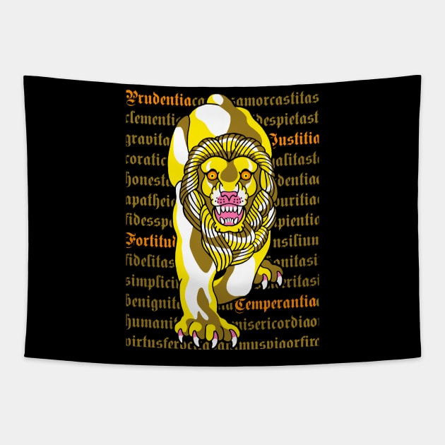 Golden Lion Tapestry by ManicMonkeyPix