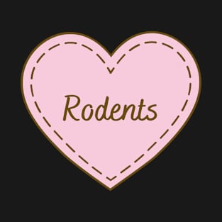 I Love Rodents Simple Heart Design T-Shirt