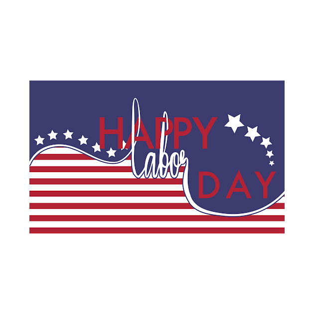 Happy Labor Day with USA Flag Illustration by arcanumstudio