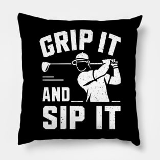 Grip it & Sip It Golf Player Pillow