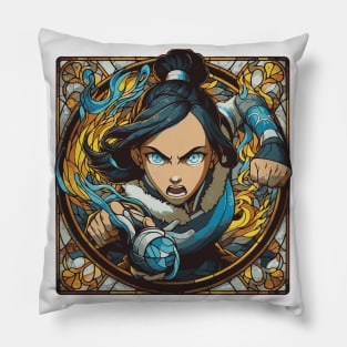 katara water tribe in battle position Pillow