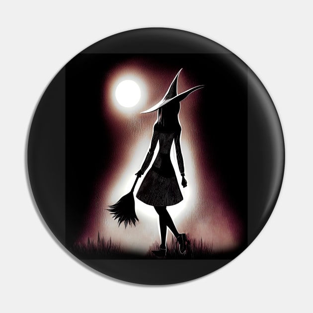 The Witch Cleaner Pin by PictureNZ