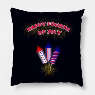 Happy Fourth Of July Fire Works Pillow