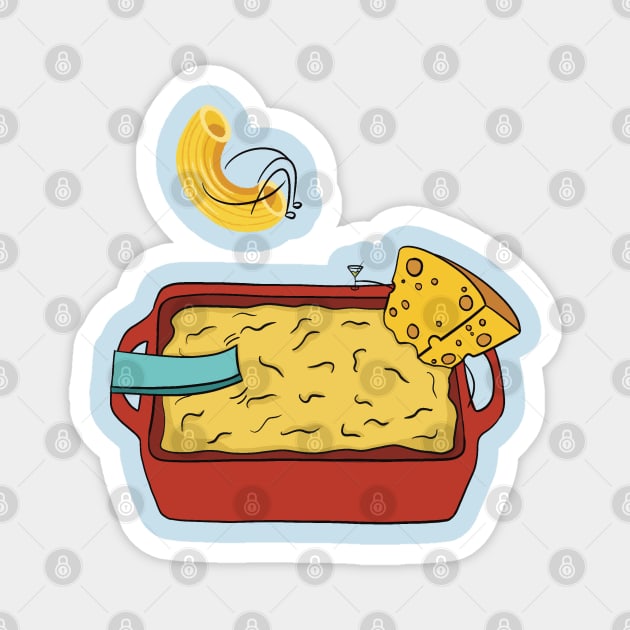 Macaroni and cheese illustration Magnet by Holailustra