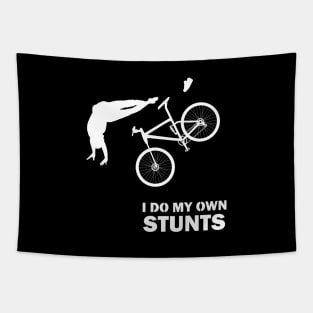 I Do My Own Stunts Mountain Bike Funny Mountain Biker Tapestry