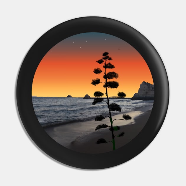 A day at the beach below the sunset Pin by msro1