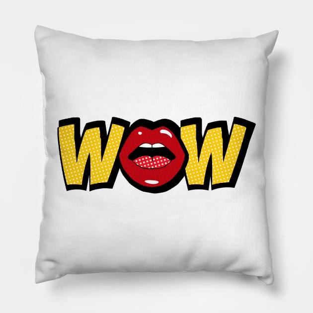 WOW Pop art Pillow by TTLOVE