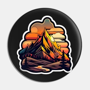 Sunset Mountain Sticker #3 Pin