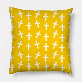 Christian cross Jesus yellow Easter pattern Pillow