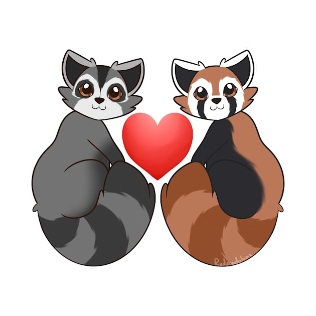 Raccoon & Red Panda Best Friends by redpandahime