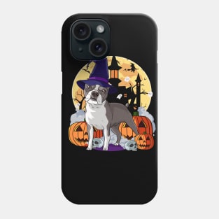 Boston Terrier Scary Halloween Witch Pumpkin Phone Case