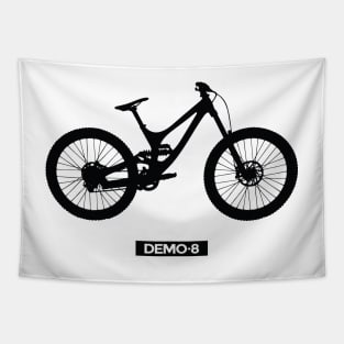 Silhouette of downhill bike. Tapestry