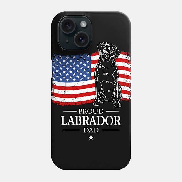 Proud Labrador Dad American Flag patriotic dog Phone Case by wilsigns