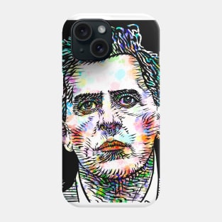 LUDWIG WITTGENSTEIN watercolor and ink portrait Phone Case