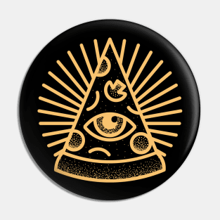 Pizza Illuminati Eye Conspiracy Pin