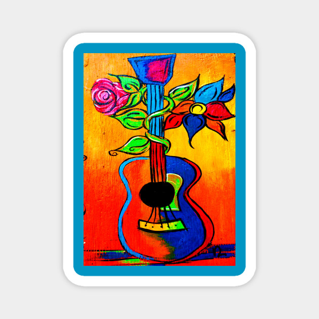 Spanish Guitar Painting Mexican Folk Art Gifts Magnet Teepublic