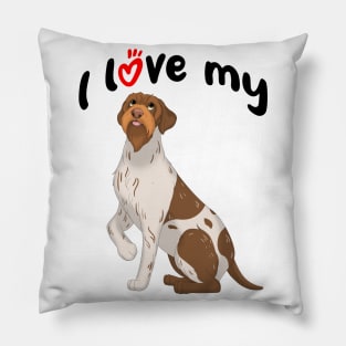 I Love My Wirehaired Pointing Griffon Dog Pillow