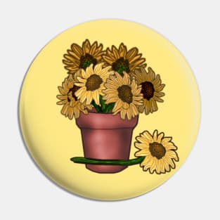 Potted Sunflowers Pin