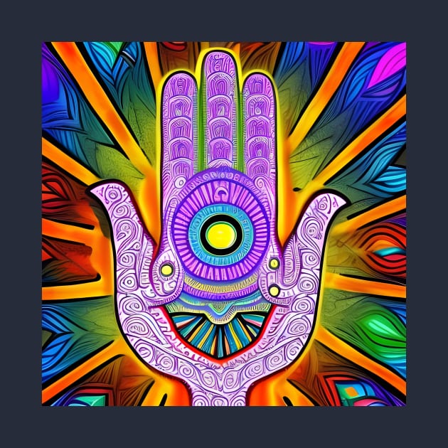 Trippy Hamsa Hand by AlienMirror