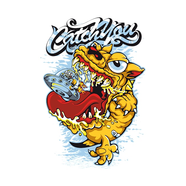 Comic Tee I Catch You ,Funny Design T-shirt by Be Awesome 