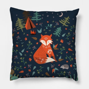 Camping Fox Pillow