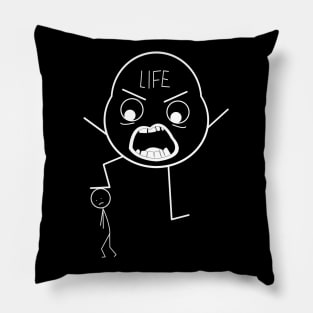 Guy with bad life - stick figures Pillow