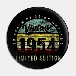 70 Year Old Vintage 1954 Limited Edition 70th Birthday Pin