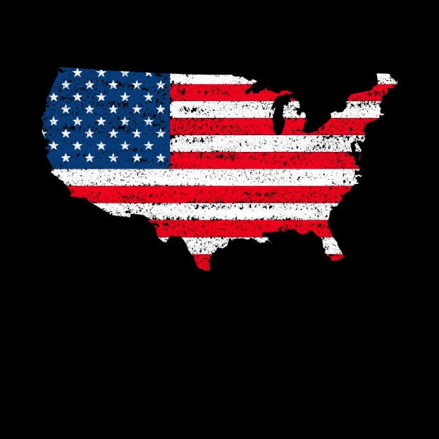 USA flag by Cute Tees Kawaii