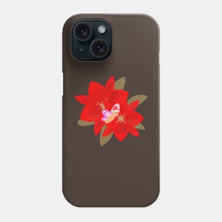 Christmas Flower and Butterfly Phone Case