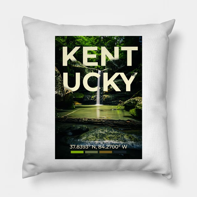 Kentucky Travel Poster Pillow by mardavemardave